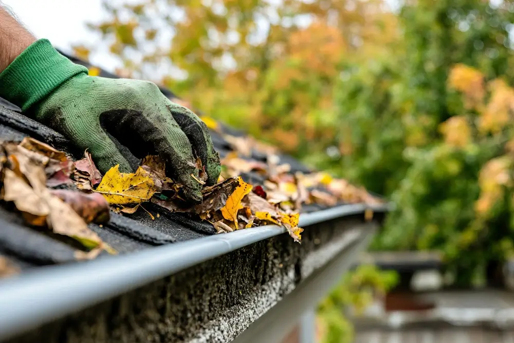 Gutter cleaning by hand